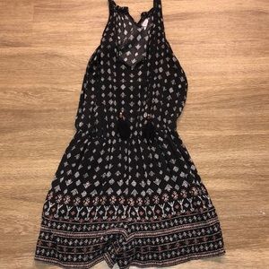 Gray and White Pattern Target Romper